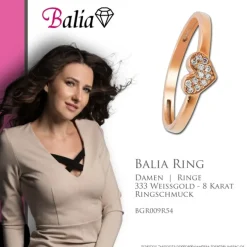 Balia Damen Ring aus 333 Rosegold mit Zirkonia Gr.54 BGR009R54