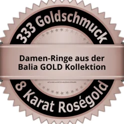 Balia Damen Ring aus 333 Rosegold 3-reihig mit Zirkonia Gr.62 BGR064R62