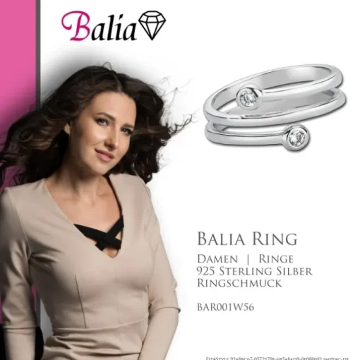 Balia Damen Ring aus 925 Silber mit Zirkonia Gr.56 BAR001W56
