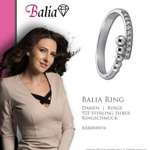 Balia Damen Ring aus 925 Silber mit Zirkonia Gr.54 BAR004W54