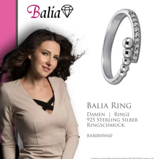 Balia Damen Ring aus 925 Silber mit Zirkonia Gr.60 BAR004W60