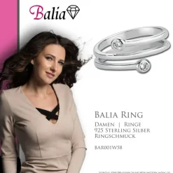 Balia Damen Ring aus 925 Silber mit Zirkonia Gr.58 BAR001W58