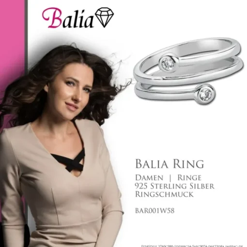 Balia Damen Ring aus 925 Silber mit Zirkonia Gr.58 BAR001W58