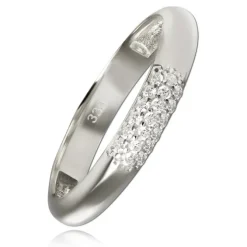 Balia Damen Ring aus 333 Weißgold 3-reihig mit Zirkonia Gr.58 BGR064W58