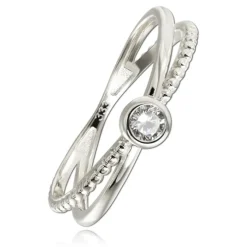 Balia Damen Ring aus 333 Weißgold mit Zirkonia Gr.58 BGR053W58