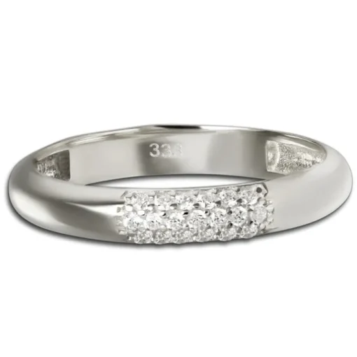 Balia Damen Ring aus 333 Weißgold 3-reihig mit Zirkonia Gr.56 BGR064W56