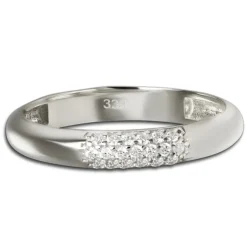 Balia Damen Ring aus 333 Weißgold 3-reihig mit Zirkonia Gr.58 BGR064W58