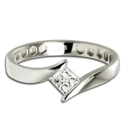 Balia Damen Ring aus 333 Weißgold mit Zirkonia Gr.54 BGR054W54