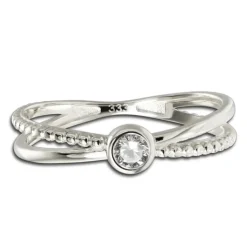Balia Damen Ring aus 333 Weißgold mit Zirkonia Gr.54 BGR053W54