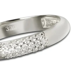 Balia Damen Ring aus 333 Weißgold 3-reihig mit Zirkonia Gr.62 BGR064W62