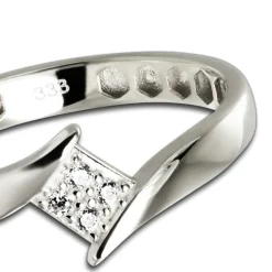 Balia Damen Ring aus 333 Weißgold mit Zirkonia Gr.54 BGR054W54