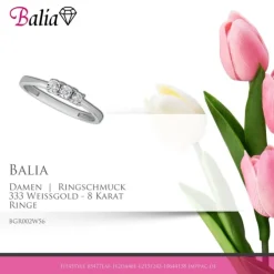 Balia Damen Ring aus 333 Weißgold mit Zirkonia Gr.56 BGR002W56