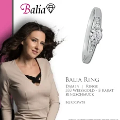 Balia Damen Ring aus 333 Weißgold mit Zirkonia Gr.58 BGR005W58