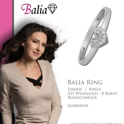 Balia Damen Ring aus 333 Weißgold mit Zirkonia Gr.58 BGR009W58