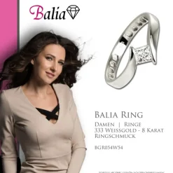Balia Damen Ring aus 333 Weißgold mit Zirkonia Gr.54 BGR054W54