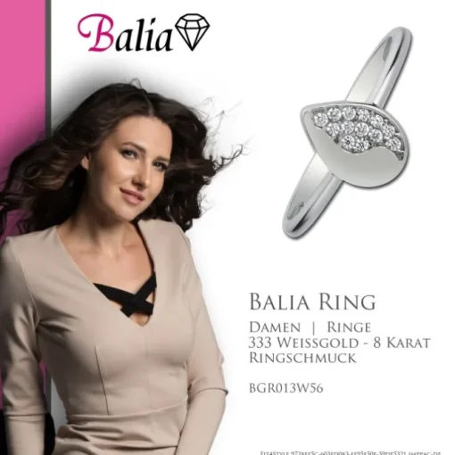 Balia Damen Ring aus 333 Weißgold mit Zirkonia Gr.56 BGR013W56