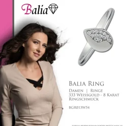 Balia Damen Ring aus 333 Weißgold mit Zirkonia Gr.54 BGR013W54
