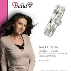 Balia Damen Ring aus 333 Weißgold mit Zirkonia Gr.54 BGR053W54