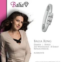 Balia Damen Ring aus 333 Weißgold mit Zirkonia Gr.58 BGR002W58