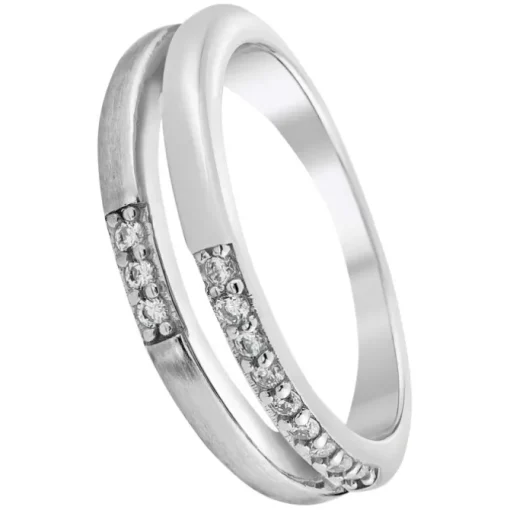 Balia Damen Ring Double aus 925 Silber mit Zirkonia Gr.58 BAR021W58