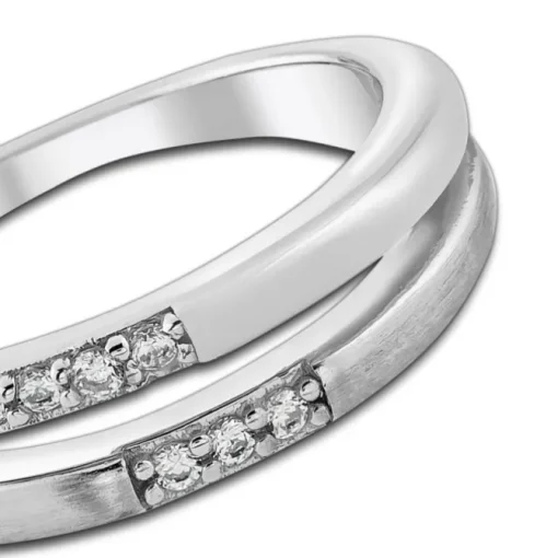 Balia Damen Ring Double aus 925 Silber mit Zirkonia Gr.56 BAR021W56