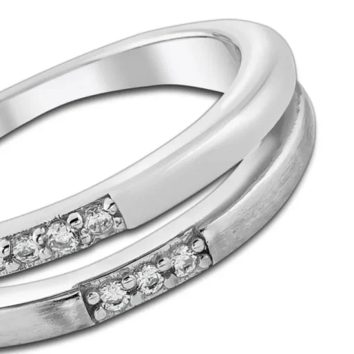 Balia Damen Ring Double aus 925 Silber mit Zirkonia Gr.58 BAR021W58