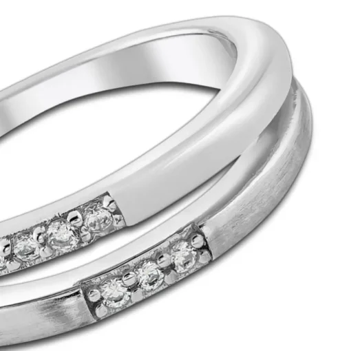 Balia Damen Ring Double aus 925 Silber mit Zirkonia Gr.60 BAR021W60