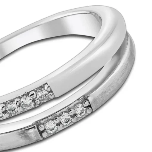 Balia Damen Ring Double aus 925 Silber mit Zirkonia Gr.62 BAR021W62