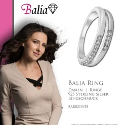 Balia Damen Ring Double aus 925 Silber mit Zirkonia Gr.58 BAR021W58