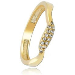 Balia Damen Ring Welle aus 333 Gelbgold mit Zirkonia Gr.58 BGR016G58