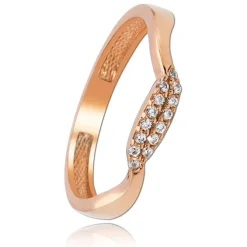Balia Damen Ring Welle aus 333 Rosegold mit Zirkonia Gr.60 BGR016R60