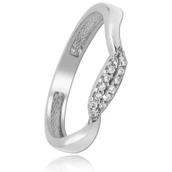 Balia Damen Ring Welle aus 333 Weißgold mit Zirkonia Gr.54 BGR016W54