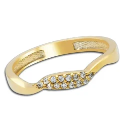Balia Damen Ring Welle aus 333 Gelbgold mit Zirkonia Gr.58 BGR016G58