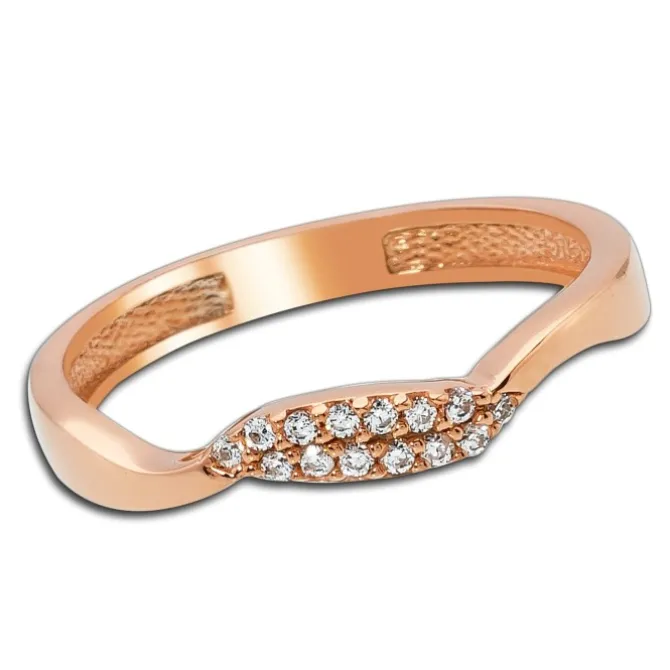 Balia Damen Ring Welle aus 333 Rosegold mit Zirkonia Gr.56 BGR016R56