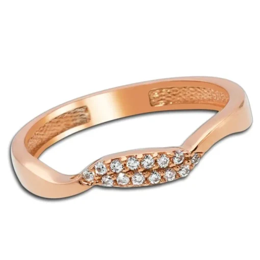 Balia Damen Ring Welle aus 333 Rosegold mit Zirkonia Gr.58 BGR016R58