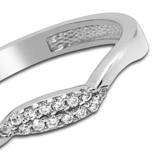 Balia Damen Ring Welle aus 333 Weißgold mit Zirkonia Gr.56 BGR016W56