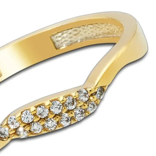 Balia Damen Ring Welle aus 333 Gelbgold mit Zirkonia Gr.56 BGR016G56