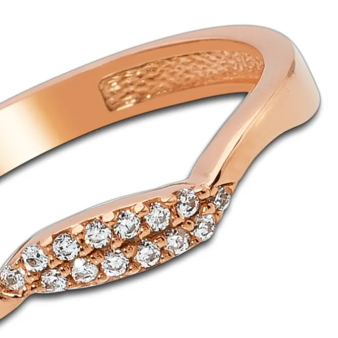 Balia Damen Ring Welle aus 333 Rosegold mit Zirkonia Gr.56 BGR016R56