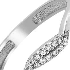 Balia Damen Ring Welle aus 333 Weißgold mit Zirkonia Gr.60 BGR016W60