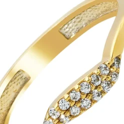 Balia Damen Ring Welle aus 333 Gelbgold mit Zirkonia Gr.56 BGR016G56
