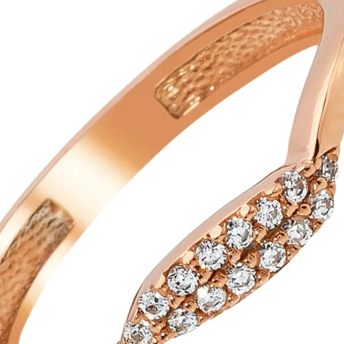 Balia Damen Ring Welle aus 333 Rosegold mit Zirkonia Gr.56 BGR016R56