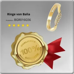 Balia Damen Ring Welle aus 333 Gelbgold mit Zirkonia Gr.56 BGR016G56