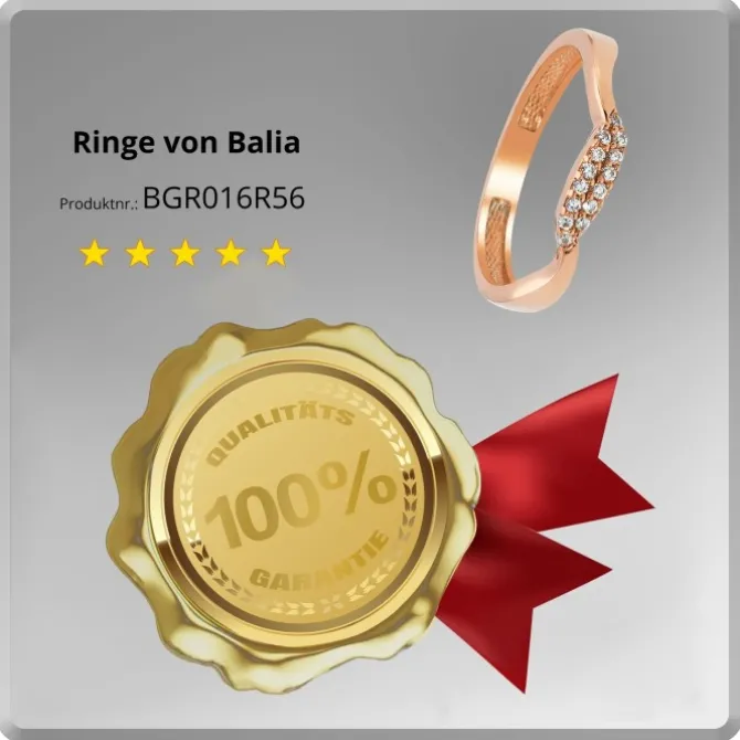 Balia Damen Ring Welle aus 333 Rosegold mit Zirkonia Gr.56 BGR016R56