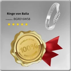 Balia Damen Ring Welle aus 333 Weißgold mit Zirkonia Gr.58 BGR016W58