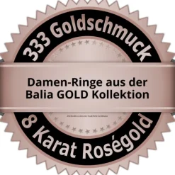 Balia Damen Ring Welle aus 333 Rosegold mit Zirkonia Gr.54 BGR016R54