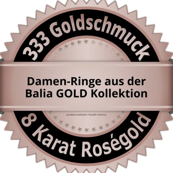 Balia Damen Ring Welle aus 333 Rosegold mit Zirkonia Gr.56 BGR016R56