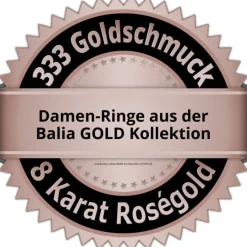 Balia Damen Ring Welle aus 333 Rosegold mit Zirkonia Gr.58 BGR016R58