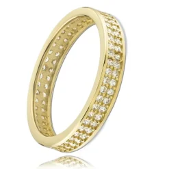 Balia Damen Ring Zirkonia zweireihig Gelbgold Gr.56 BGR021G56