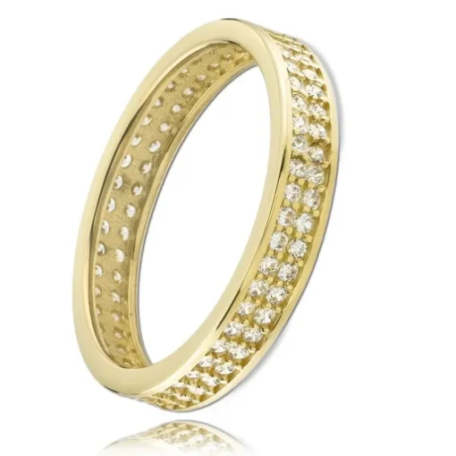 Balia Damen Ring Zirkonia zweireihig Gelbgold Gr.56 BGR021G56