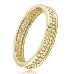 Balia Damen Ring Zirkonia zweireihig Gelbgold Gr.60 BGR021G60